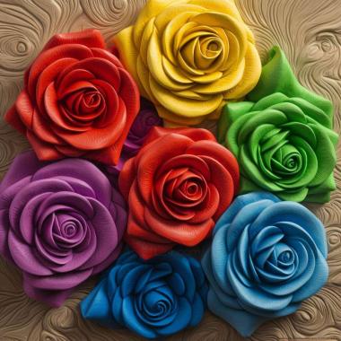 Patterns and decorations Rainbow roses 2 3d model
